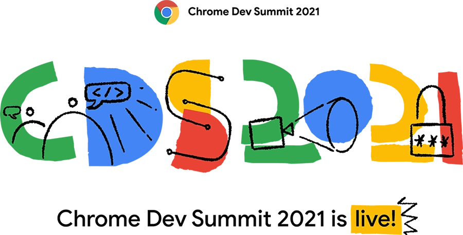 Fun, illustration syyle logo mark for Chrome Dev Summit